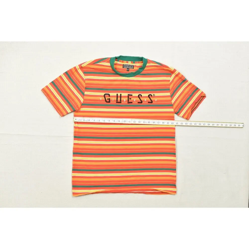 GUESS x J Balvin Vibras Striped Short Sleeve T-Shirt Men's Size Small Orange Gre - Picture 3 of 8
